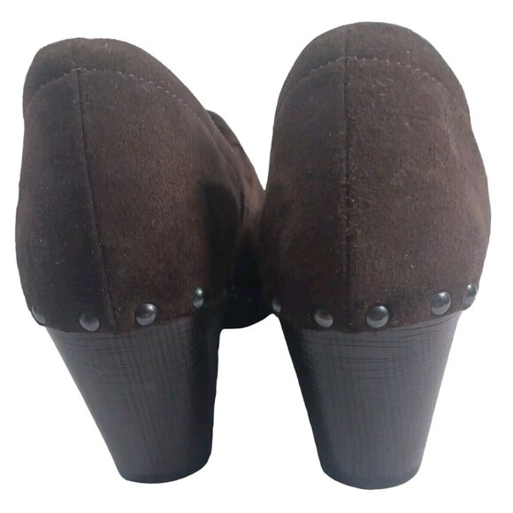 Dansko Suede Studded Brown Nori Clog Heels Block Heel Sz Eu 36 US 6 - Picture 4 of 5